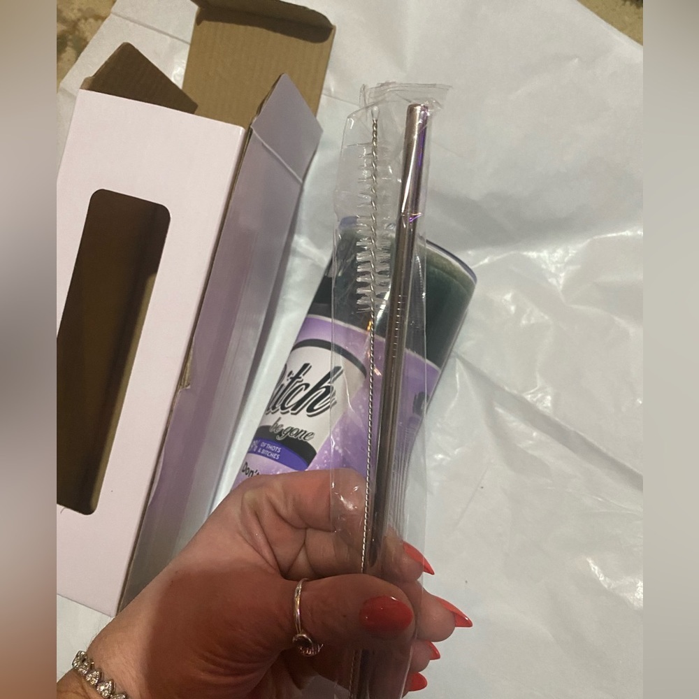 New Tumbler with metal and cleaning brush plus Gift Box … you choose the color - Picture 5 of 5